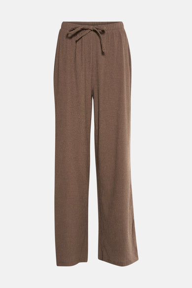 Beige textuur broek van JDY, met een strikkoord in de taille.