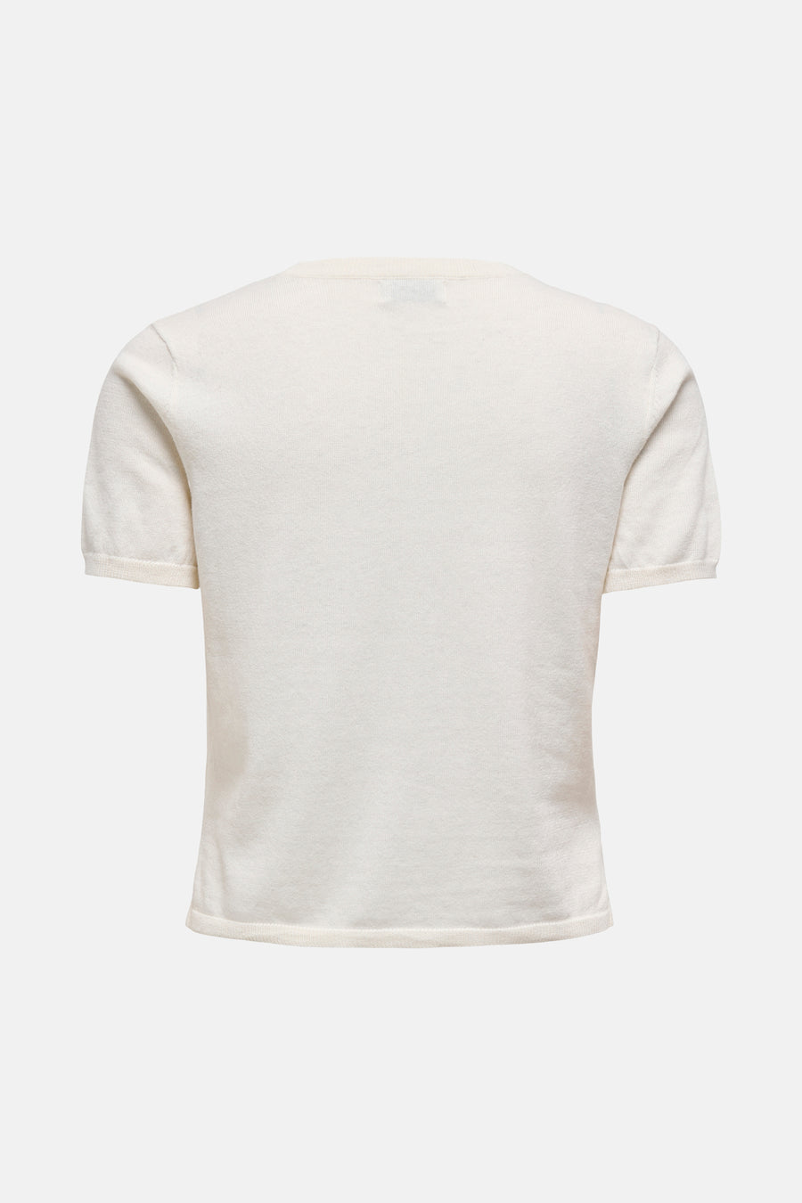 Pull beige de JDY, en maille fine, avec manches courtes.