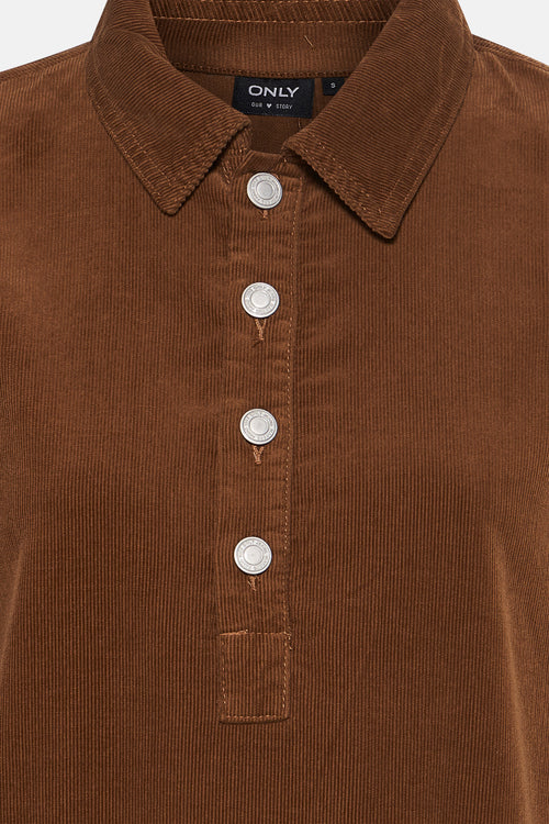 Kleedje met korte mouwen - Bruin