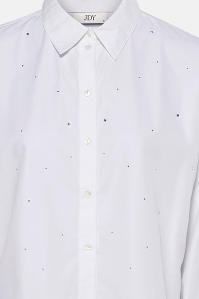 Chemisier blanc à manches longues de JDY, agrémenté de strass décoratifs.