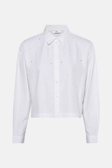 Chemise blanche à manches longues de JDY, ornée de détails scintillants et boutonnée.