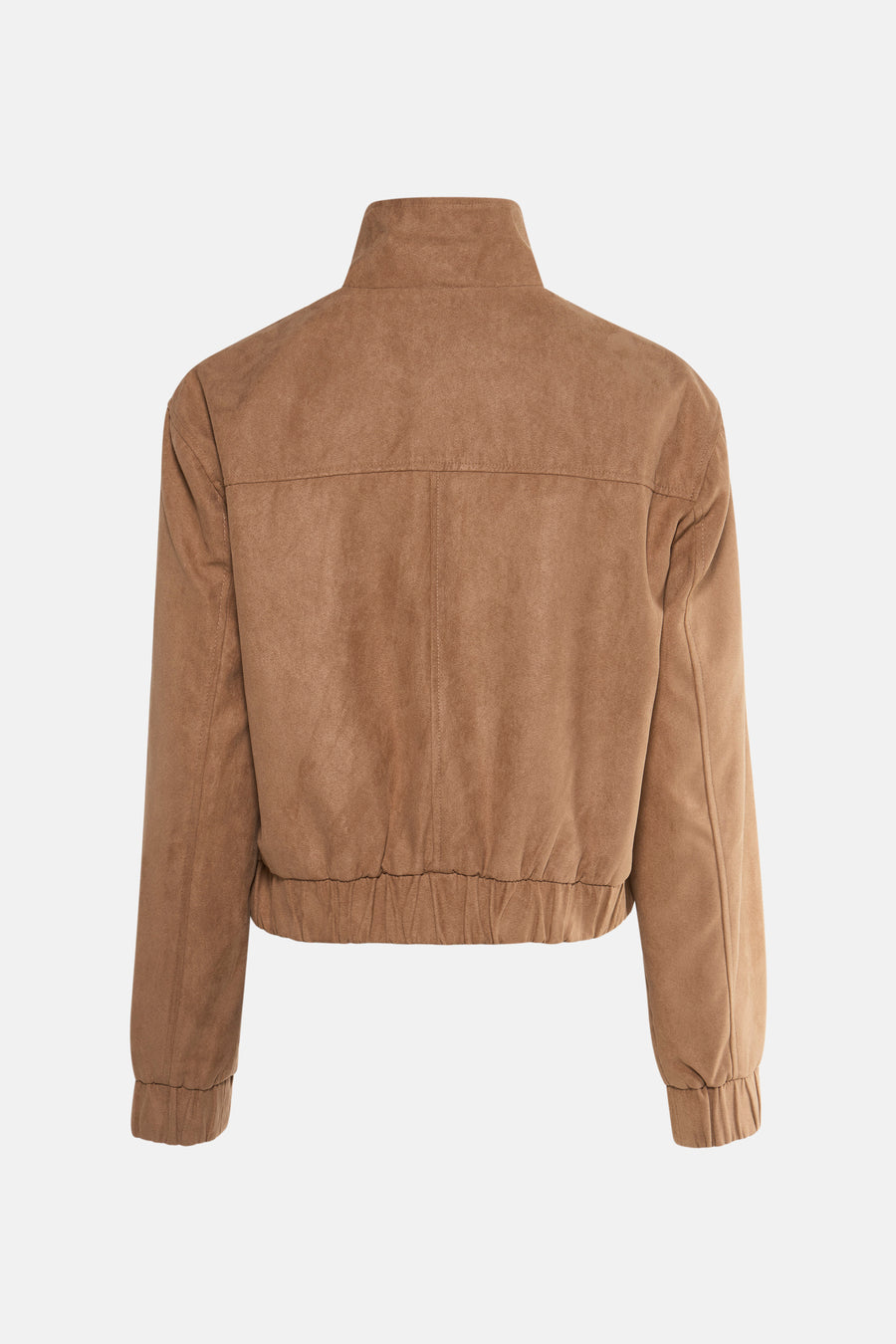 Veste courte beige de JDY, avec col montant, manches longues et ourlet élastique.
