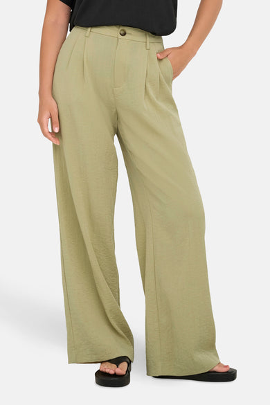 Pantalon de costume beige de JDY, avec une texture subtile et une coupe ample.