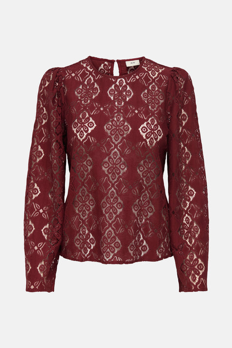 Blouse met lange mouwen - Bordeaux