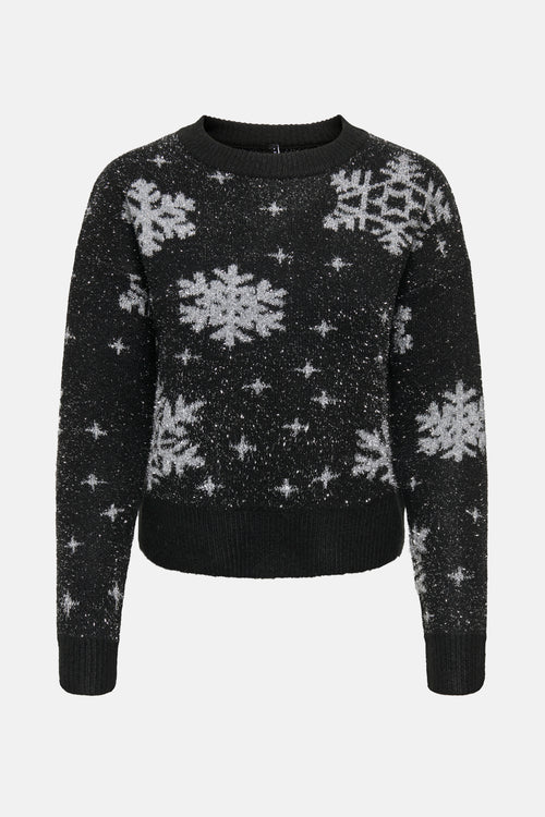 Pull met ronde hals - zwart