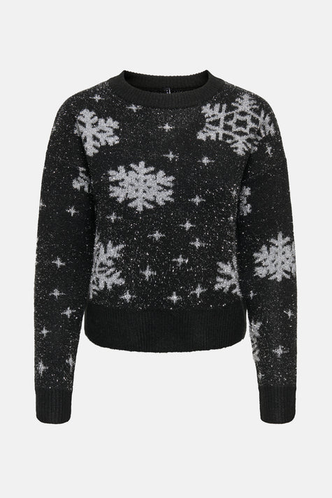 Pull met ronde hals - zwart