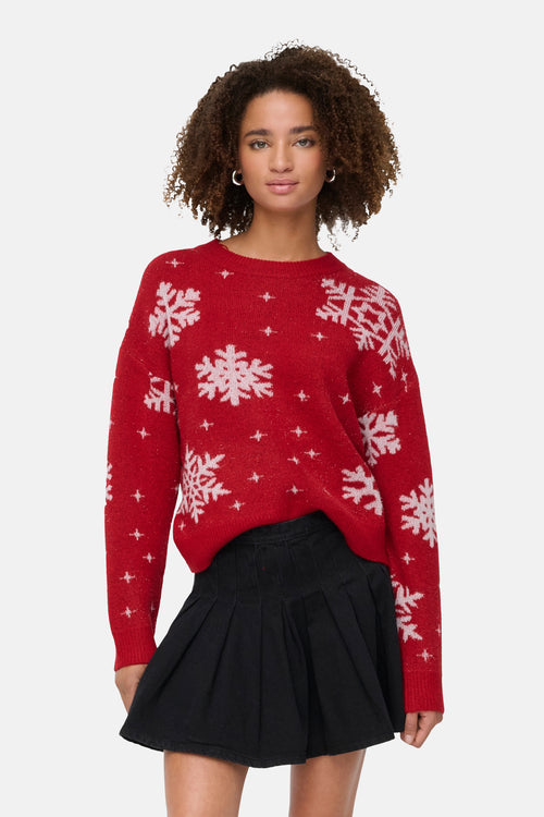 Pull met ronde hals - rood