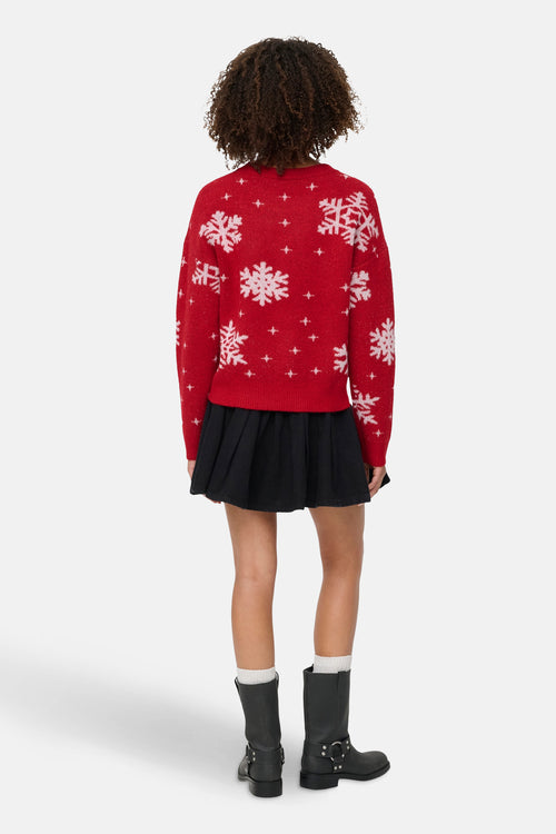 Pull met ronde hals - rood