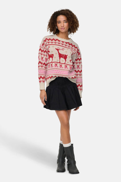 ONLXMAS RAIN LS GLITTER O-NECK KNT