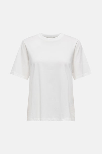 T-shirt à manches courtes blanc de ONLY, coupe décontractée, en coton uni.