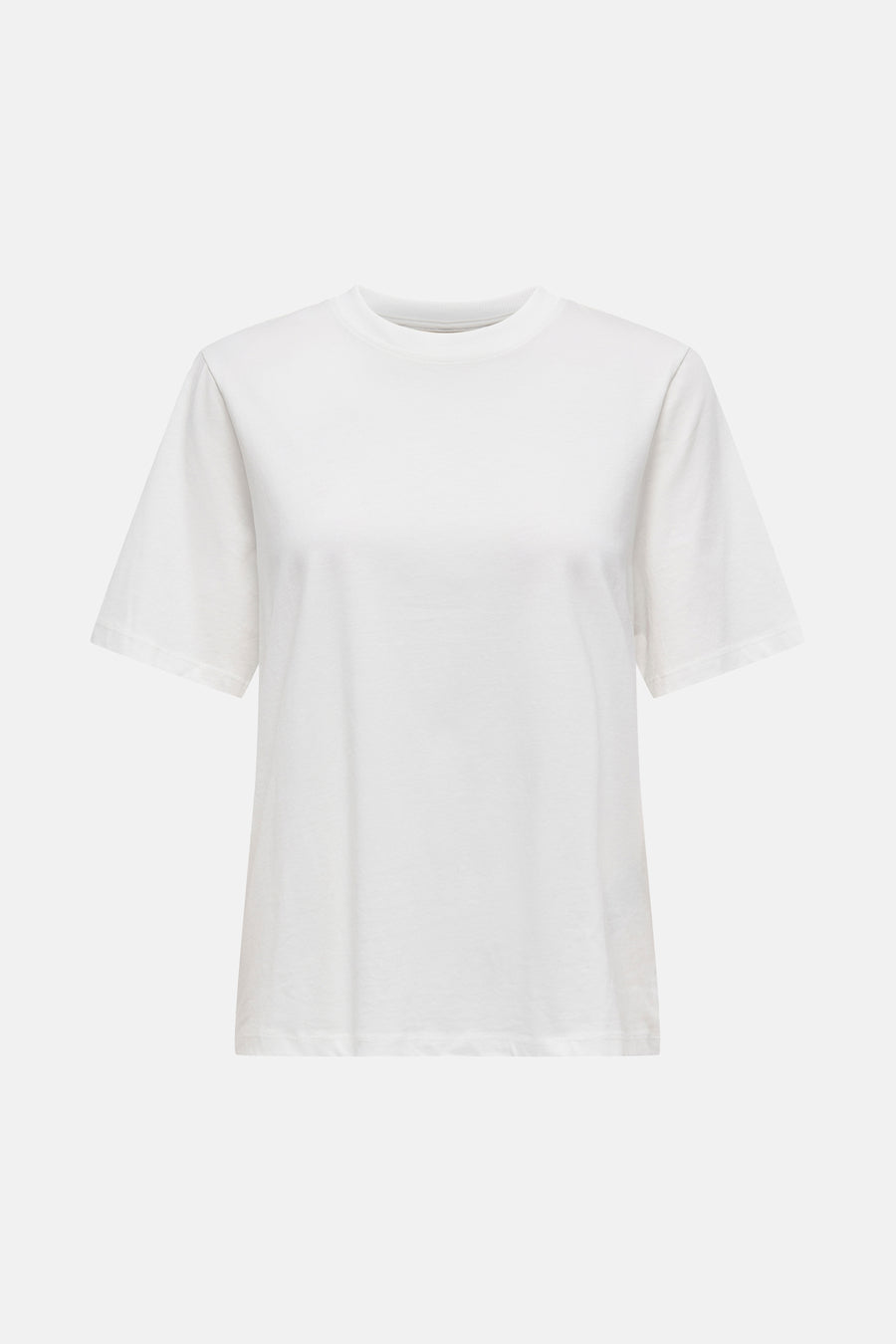 Wit T-shirt met korte mouwen van ONLY, met de tekst "Feeling Good Feeling" op de achterkant gedrukt.