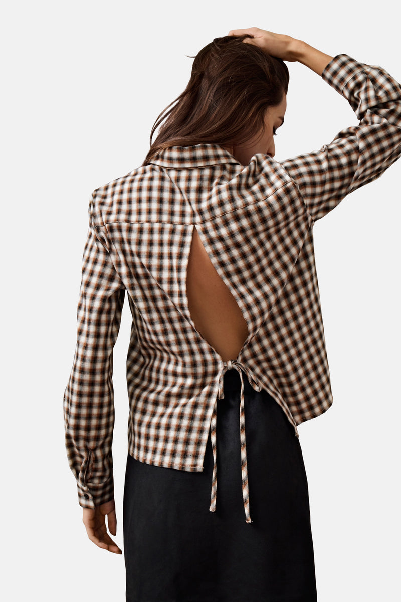 Chemise à manches longues - beige
