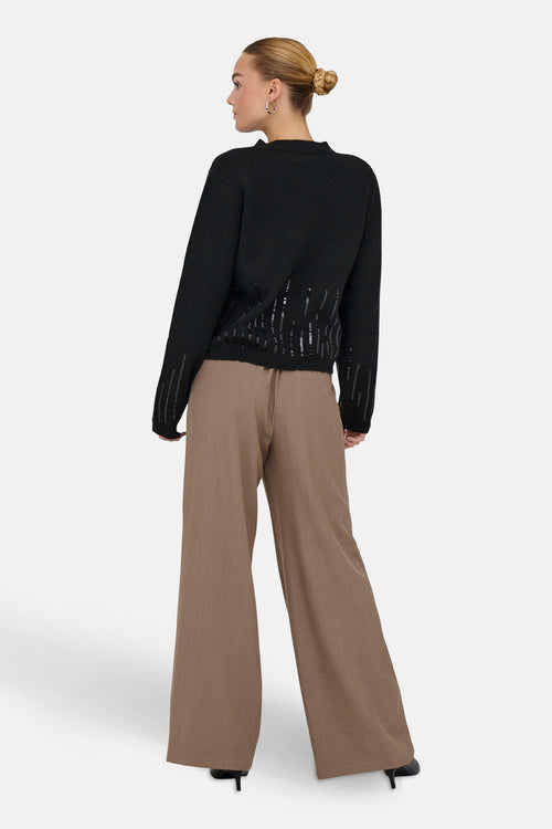 Pull met ronde hals - Zwart