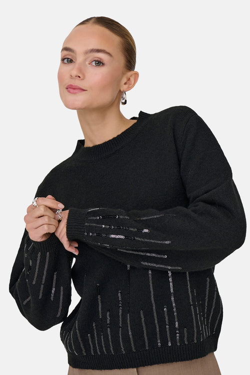 Pull met ronde hals - Zwart