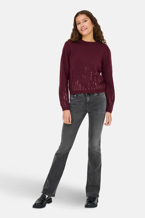 Pull met ronde hals - Bordeaux