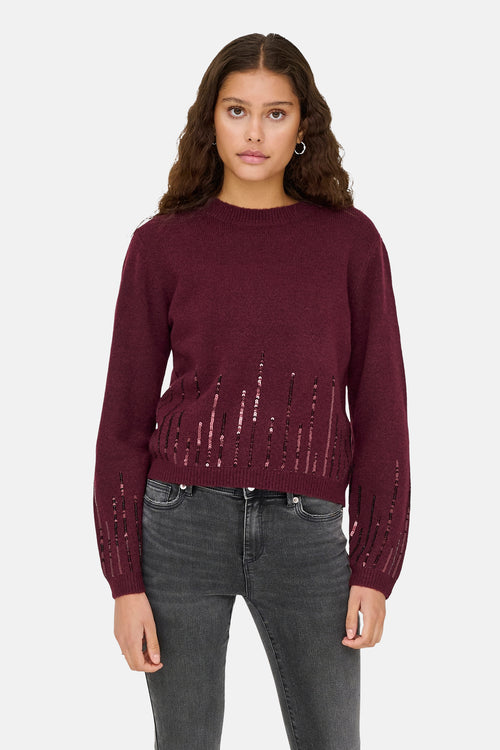 Pull met ronde hals - Bordeaux