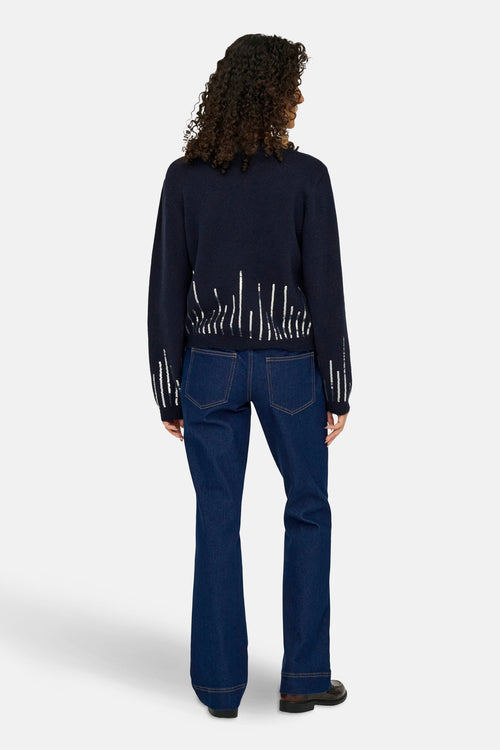 Pull met ronde hals - blauw