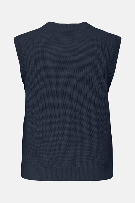 Débardeur bleu marine de JDY en maille texturée, vue de dos.