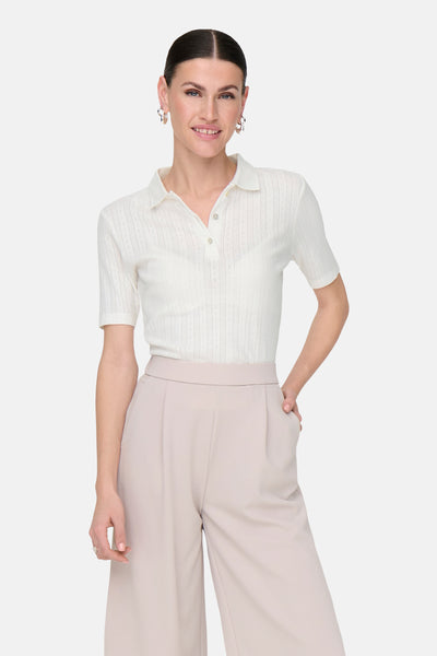 Dames tops polo korte mouw Blanc - JDY
