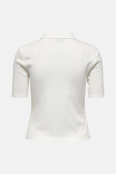Dames tops polo korte mouw Blanc - JDY
