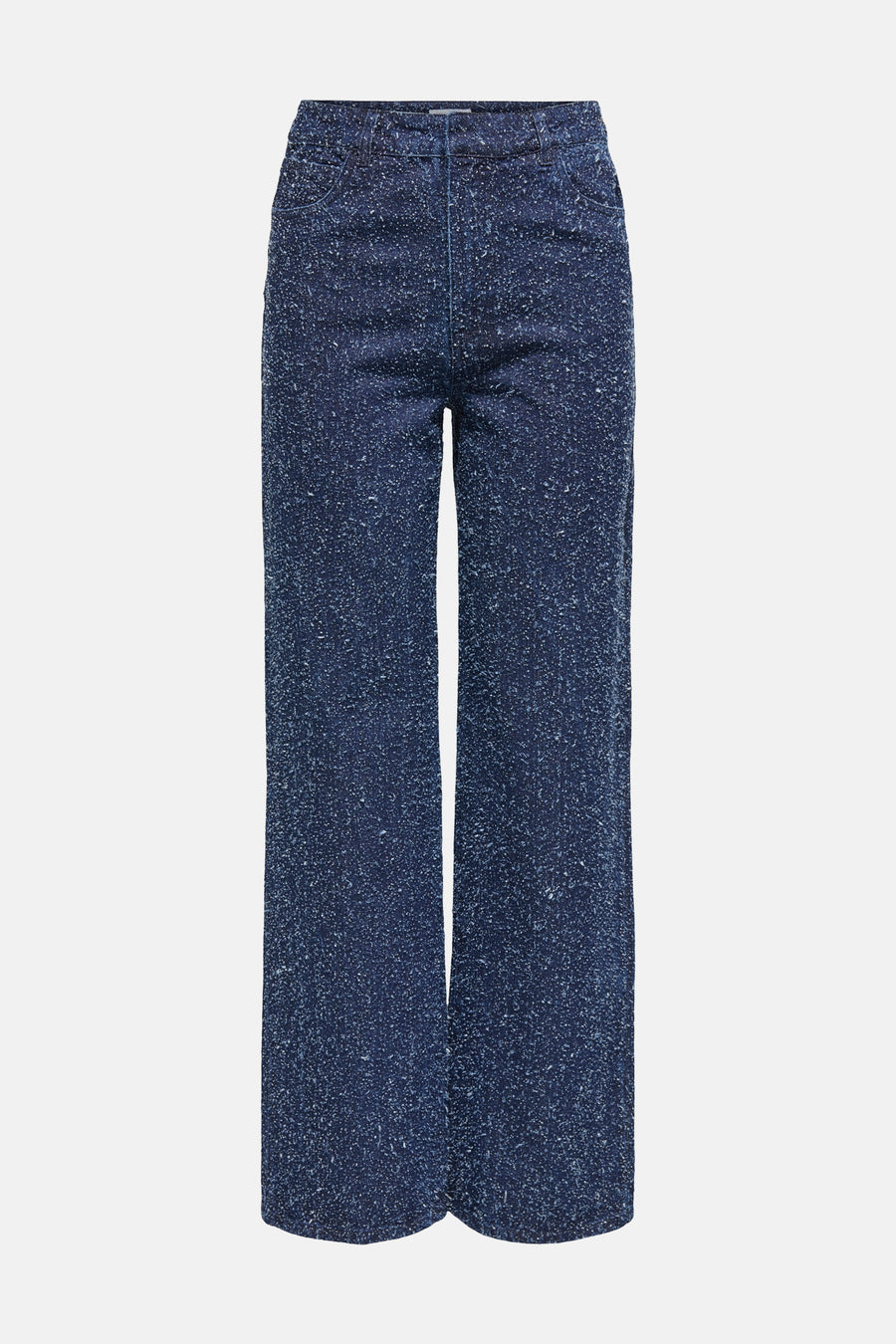 Gekleurde spijkerbroek van JDY met een gespikkeld textuurpatroon over de hele stof.