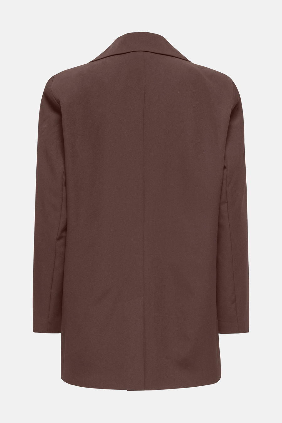 Blazer brun structuré par ONLY®, vue arrière, coupe droite, col classique, tissu lisse uni