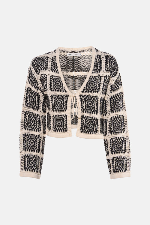 Gilet multicolore de ONLY, à motifs géométriques en maille ajourée et à nouer.