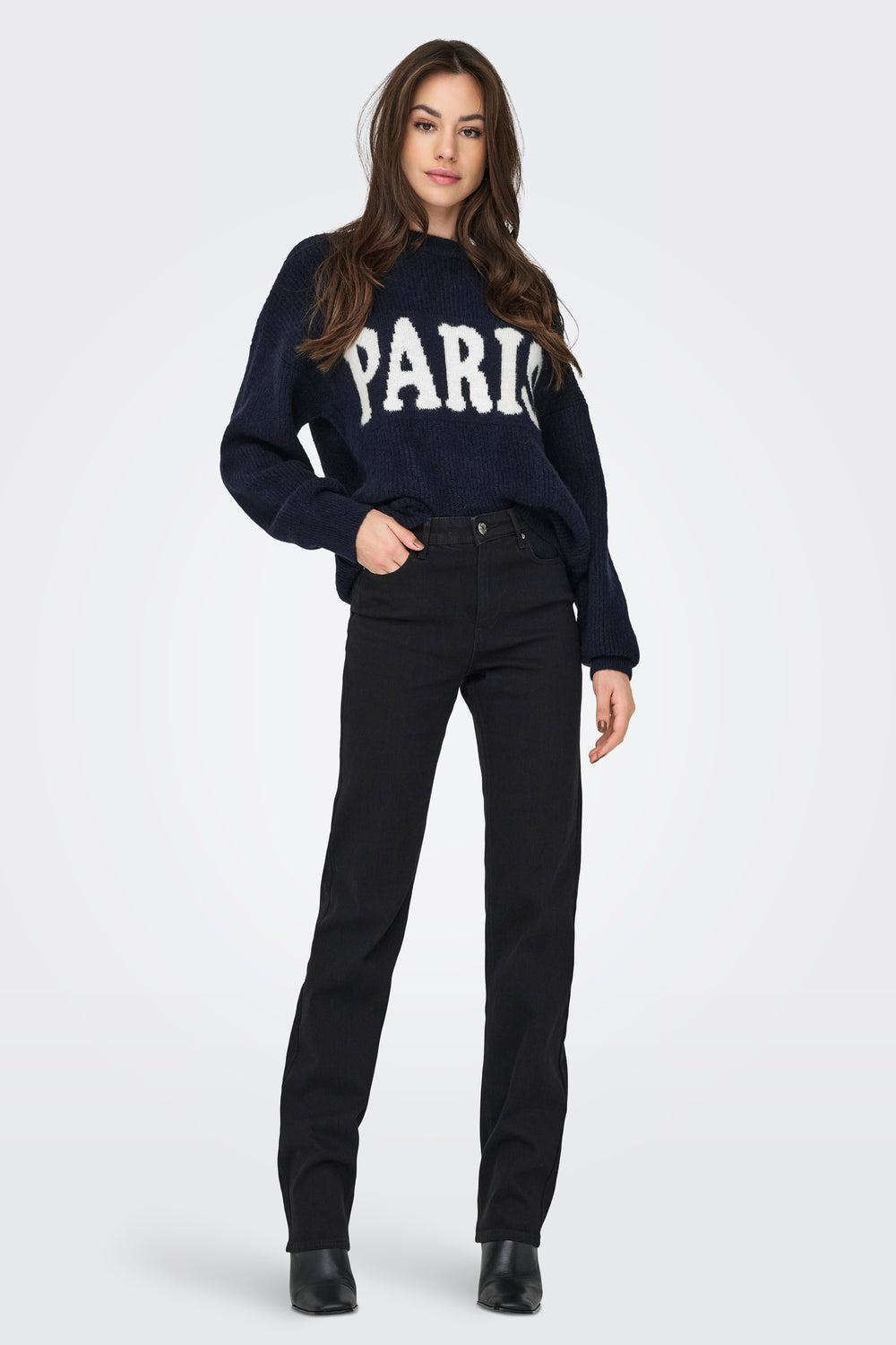 Pull col rond Bleu - ONLY®