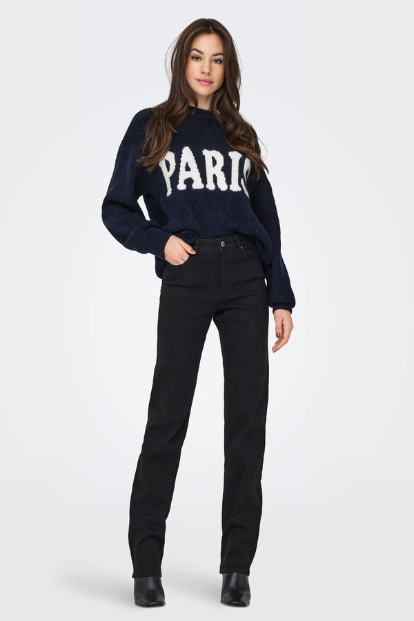 Pull col rond Bleu - ONLY®
