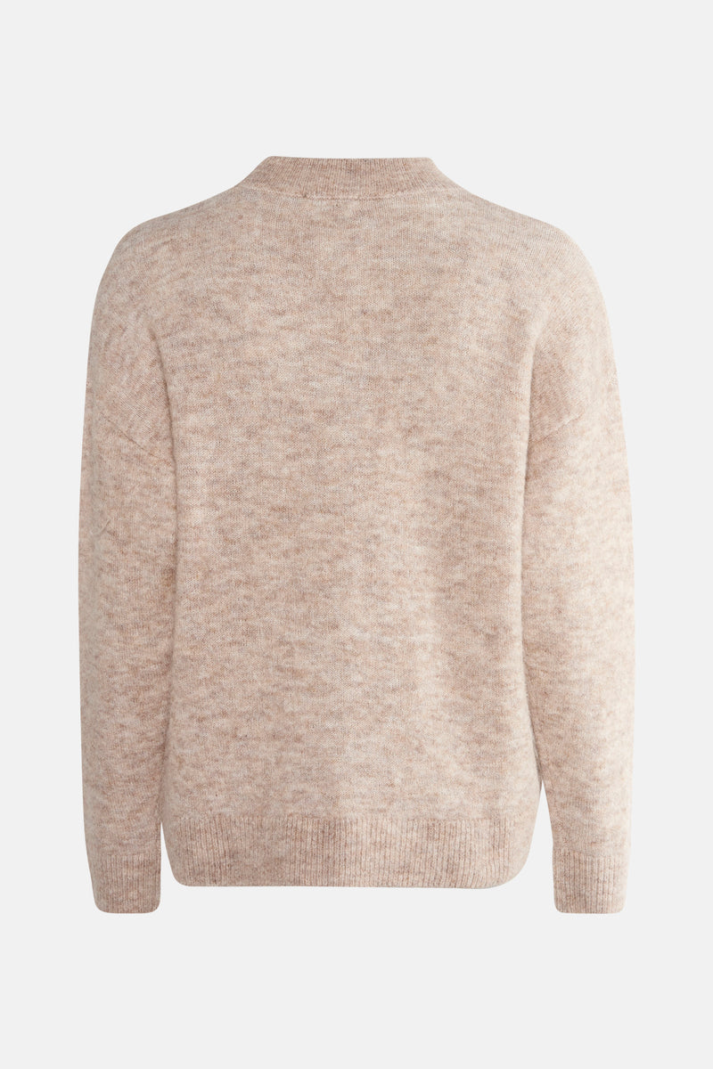 Pull met ronde hals - beige