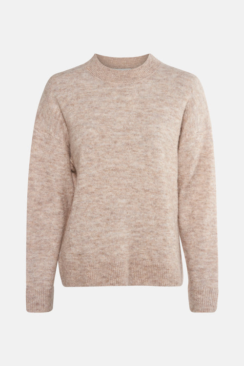 Pull met ronde hals - beige