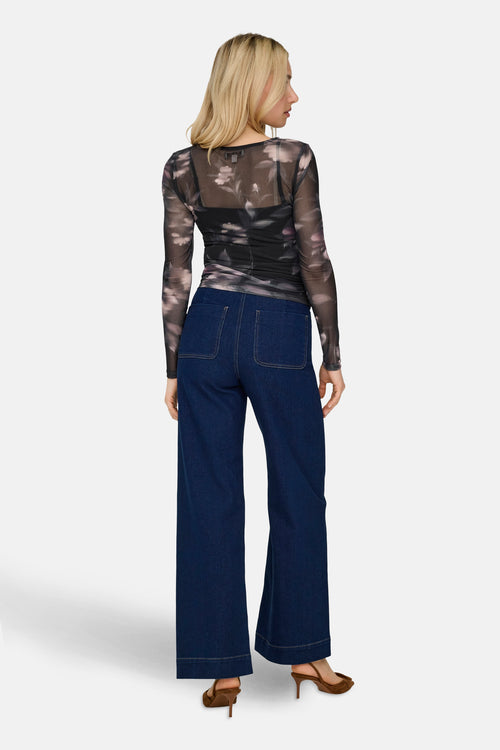 ONLKAYA LIFE LS RUCHING MESH TOP WVN