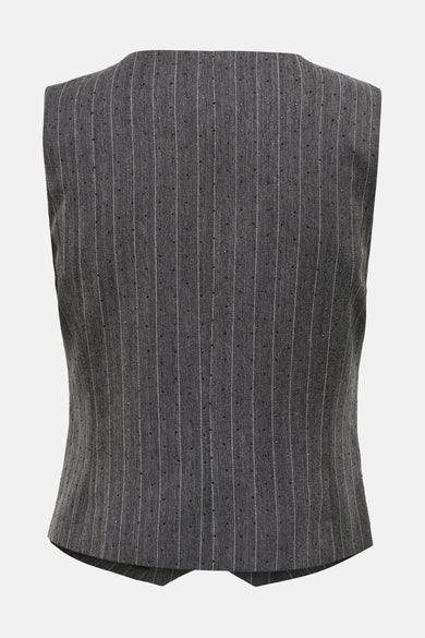 Veste blazer grise à rayures verticales par ONLY, avec motif à chevrons subtil.
