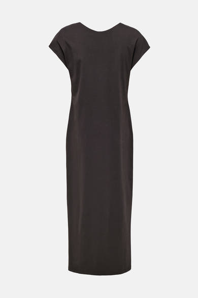 Robe marron de ONLY, coupe droite et longueur midi.