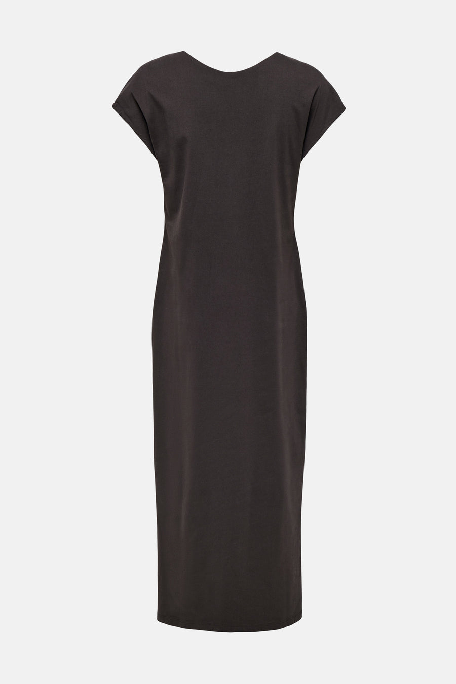 Robe marron de ONLY, coupe droite et longueur midi.