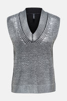 ONLNEVADA SL V-NECK FOIL COATED PULL KNT