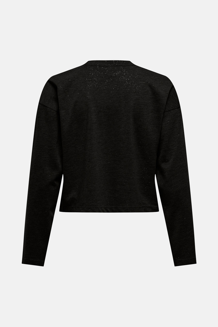 Sweat noir à col rond de ONLY, avec de fines paillettes scintillantes.