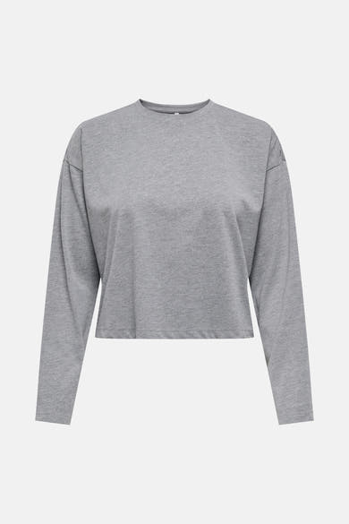 Grijze rondehals sweatshirt van ONLY, met een glittereffect op de bovenkant van de rug.