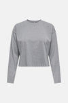 Grijze rondehals sweatshirt van ONLY, met een glittereffect op de bovenkant van de rug.