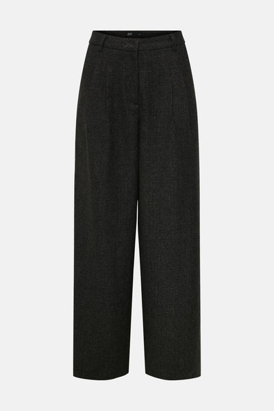 Pantalon gris de JDY, coupe ample, avec une texture à carreaux.