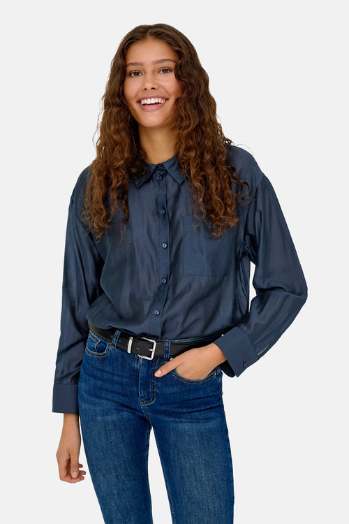 Hemd met lange mouwen - blauw