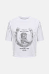 Wit T-shirt met korte mouwen van ONLY, van achteren gezien, losse pasvorm.