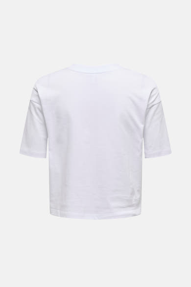 T-shirt blanc à manches courtes de ONLY, vu de dos, coupe décontractée.

