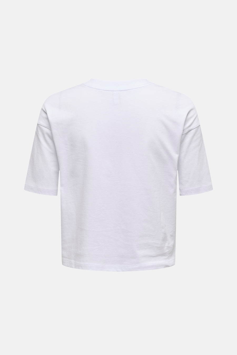 T-shirt blanc à manches courtes de ONLY, vu de dos, coupe décontractée.
