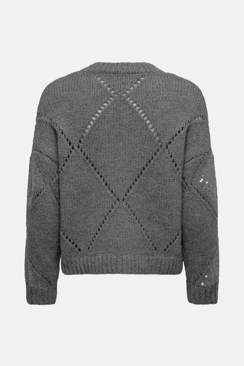 Pull met ronde hals - grijs