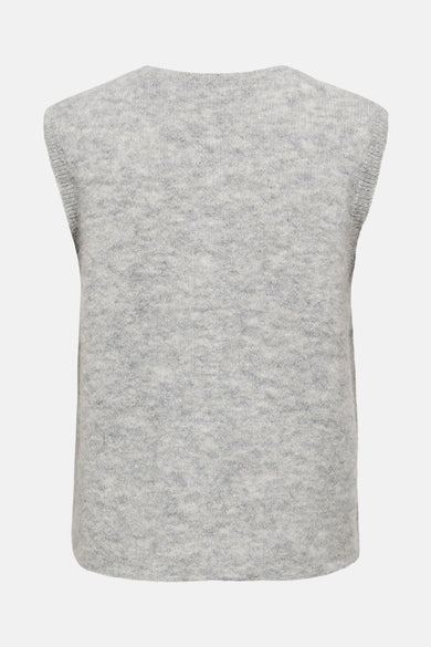 Débardeur gris chiné de ONLY, vue arrière sur fond uni.
