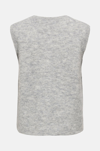Débardeur gris chiné de ONLY, vue arrière sur fond uni.
