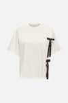 Effen witte T-shirt met korte mouwen van ONLY, achterkant op witte achtergrond.