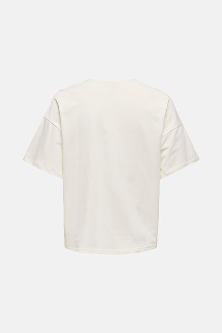 T-shirt uni blanc à manches courtes de ONLY, vue arrière sur fond blanc.