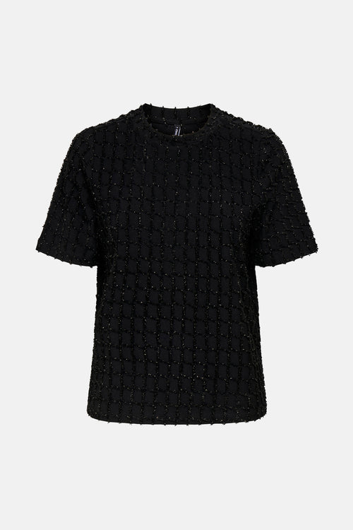 ONLINES LIFE 2/4 O-NECK GLITTER TOP JRS
